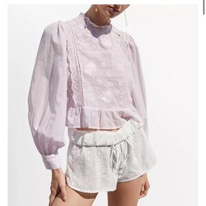 Mango Light Purple Lace Blouse